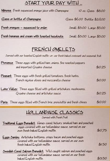 Menu at La Maison restaurant, Newport