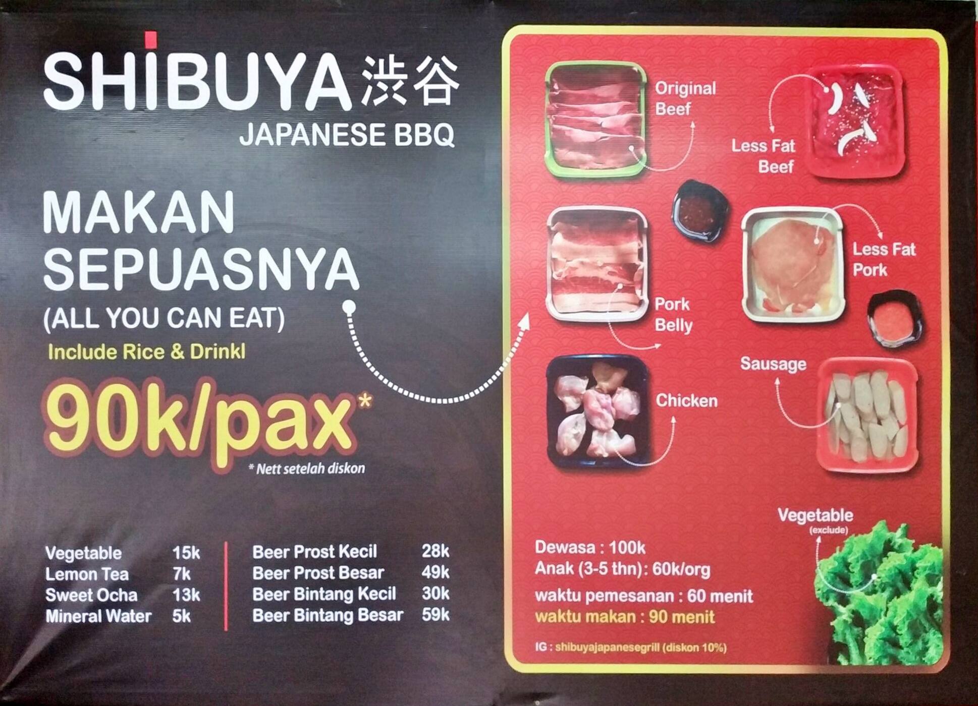 Shibuya Japanese Grill Menu, Menu Untuk Shibuya Japanese Grill, Jatiuwung,  Tangerang