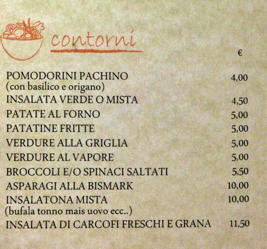 Menu di La Tradizionale 
