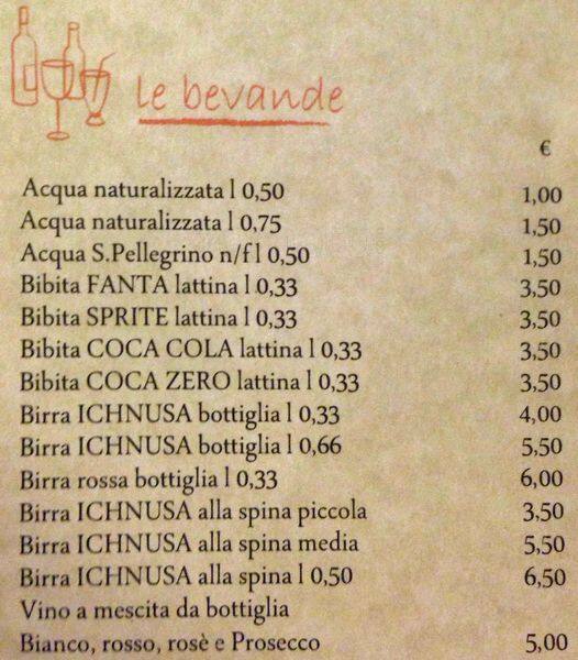 Menu di La Tradizionale 