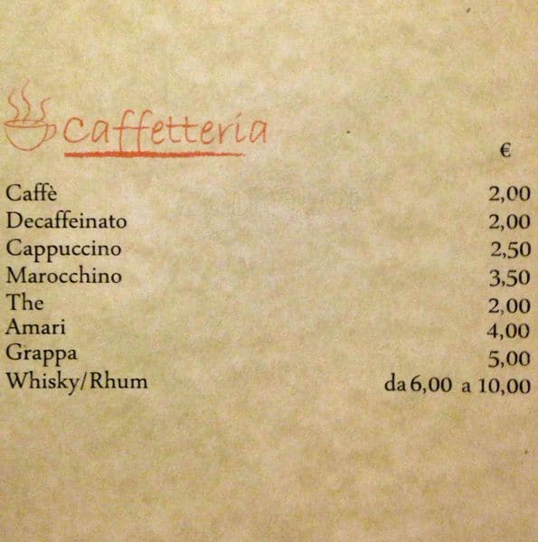 Menu di La Tradizionale 