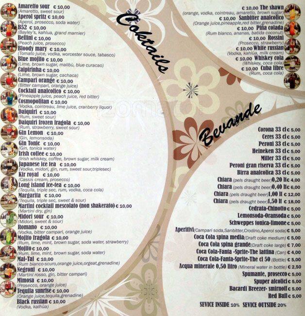 Menu de Squisito Cook