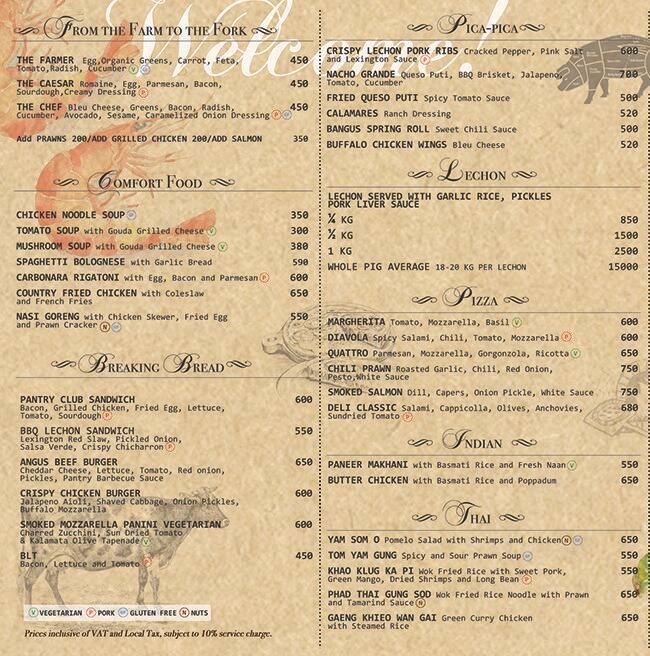 The Pantry Dusit Thani Manila Menu Zomato Philippines