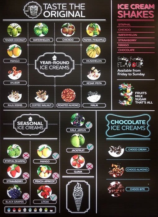 Naturals Ice Cream Menu, Menu for Naturals Ice Cream, Greater Kailash