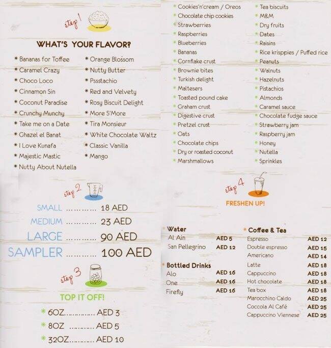 Rice Creamery Menu, Menu for Rice Creamery, Mussafah Sanaiya, Abu Dhabi