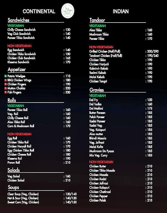 Menu of Twilight Take Out, Nungambakkam, Chennai