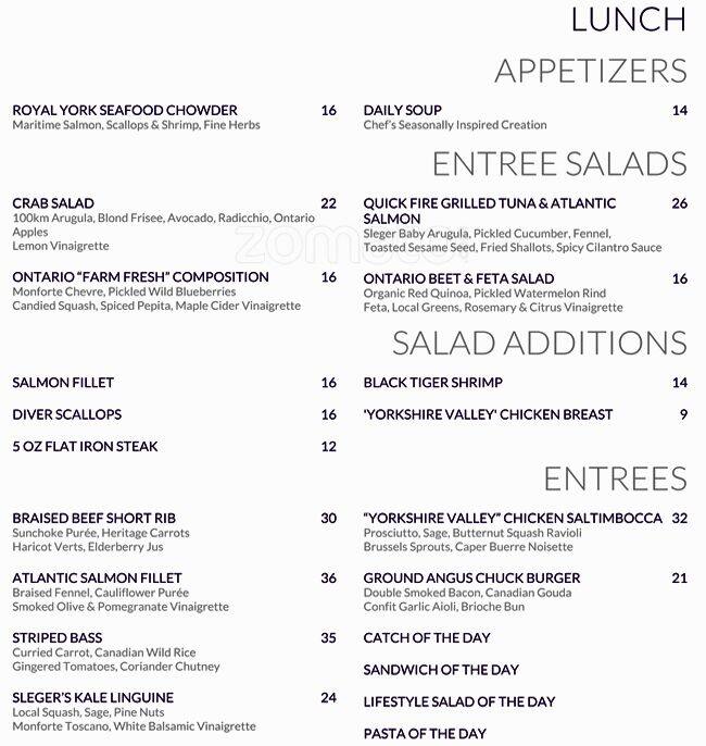 EPIC Restaurant & Lounge menu