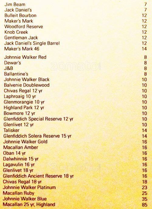 EPIC Restaurant & Lounge menu