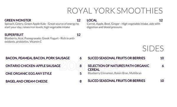 EPIC Restaurant & Lounge menu