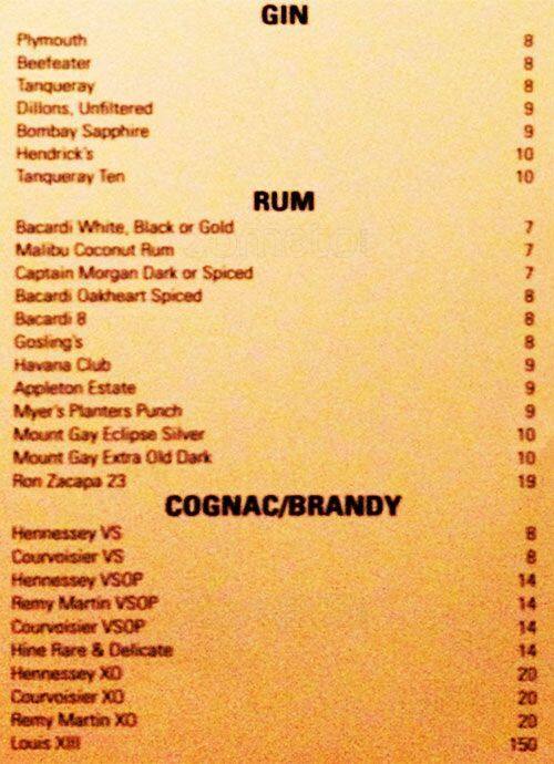 EPIC Restaurant & Lounge menu