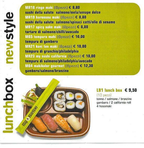 Menu di Mye Sushi 