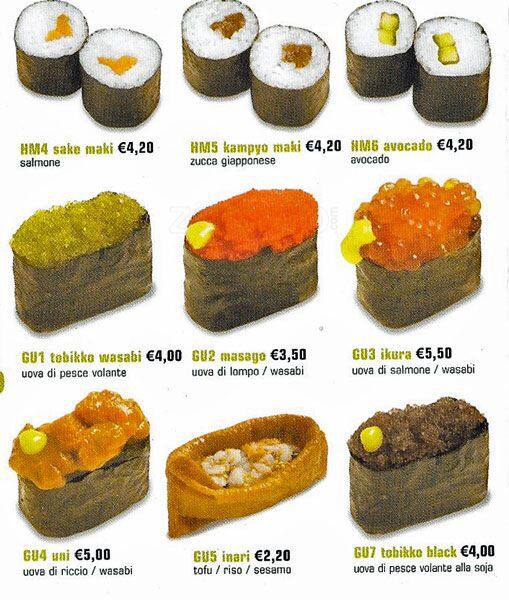 Menu di Mye Sushi 