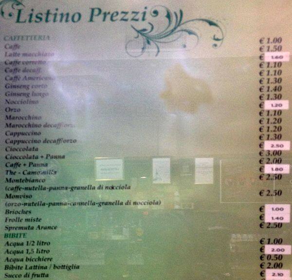 Menu di Bar Giada 