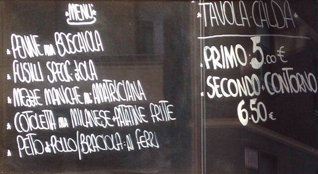 Menu di Caffetteria Rinaldi 