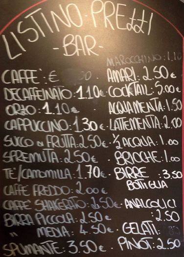 Menu di Caffetteria Rinaldi 