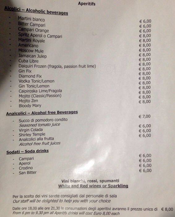 Menu di Pasticceria Fratelli Freni 
