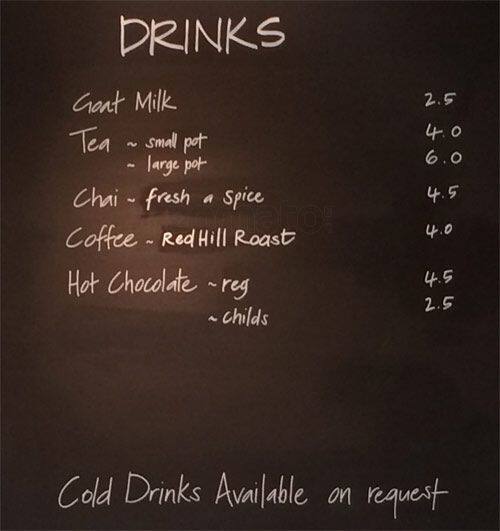 Main Ridge Menu Menu at Main Ridge Dairy cafe, Main Ridge