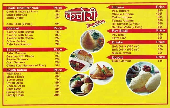 Kachori Junction menu