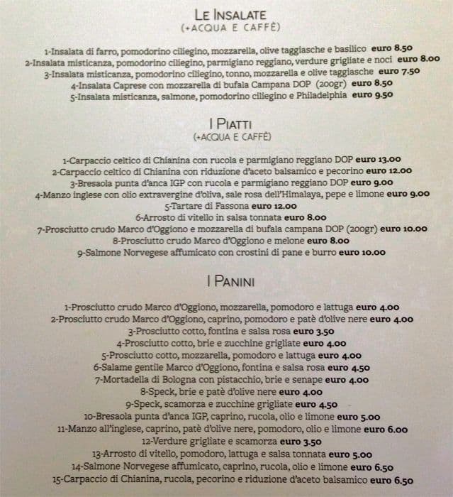 Menu di Enoteca Huaxia 