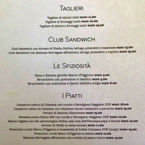 Menu di Enoteca Huaxia 