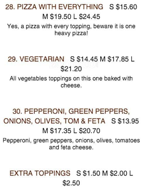 Menu at Ocean Park Pizza & Steak House pizzeria, Abbotsford, 1022596