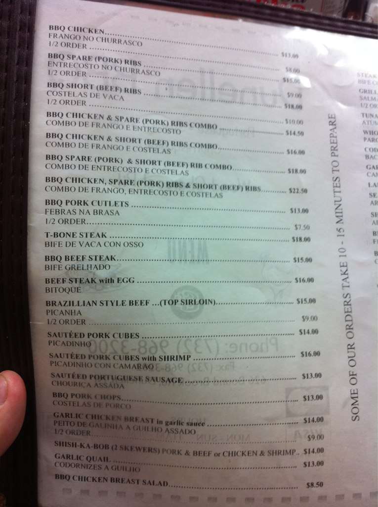 Dunellen BBQ menu, Menu restauracji Dunellen BBQ, Middlesex, Middlesex