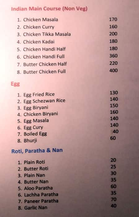 Menu of Royal Chinese & Biryani, Wakad, Pune