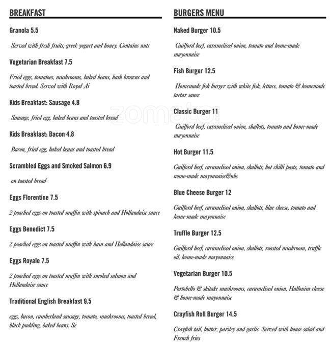 The Crystal Palace Market Menu - Zomato UK