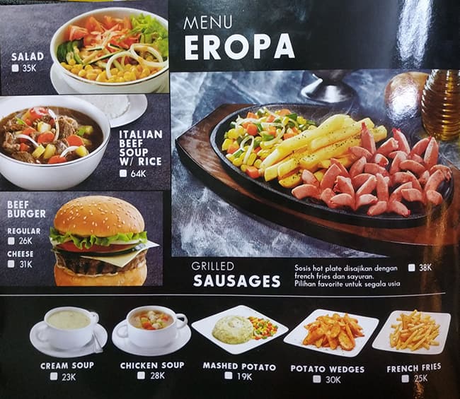 Menu at Steak 21 (Samping bioskop 21 Botani) restaurant, Bogor, Jalan