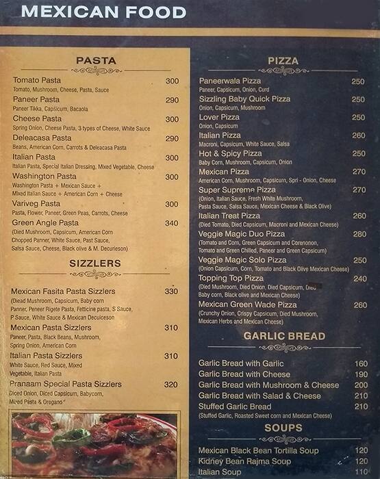 Pranaam - Pure Veg menu