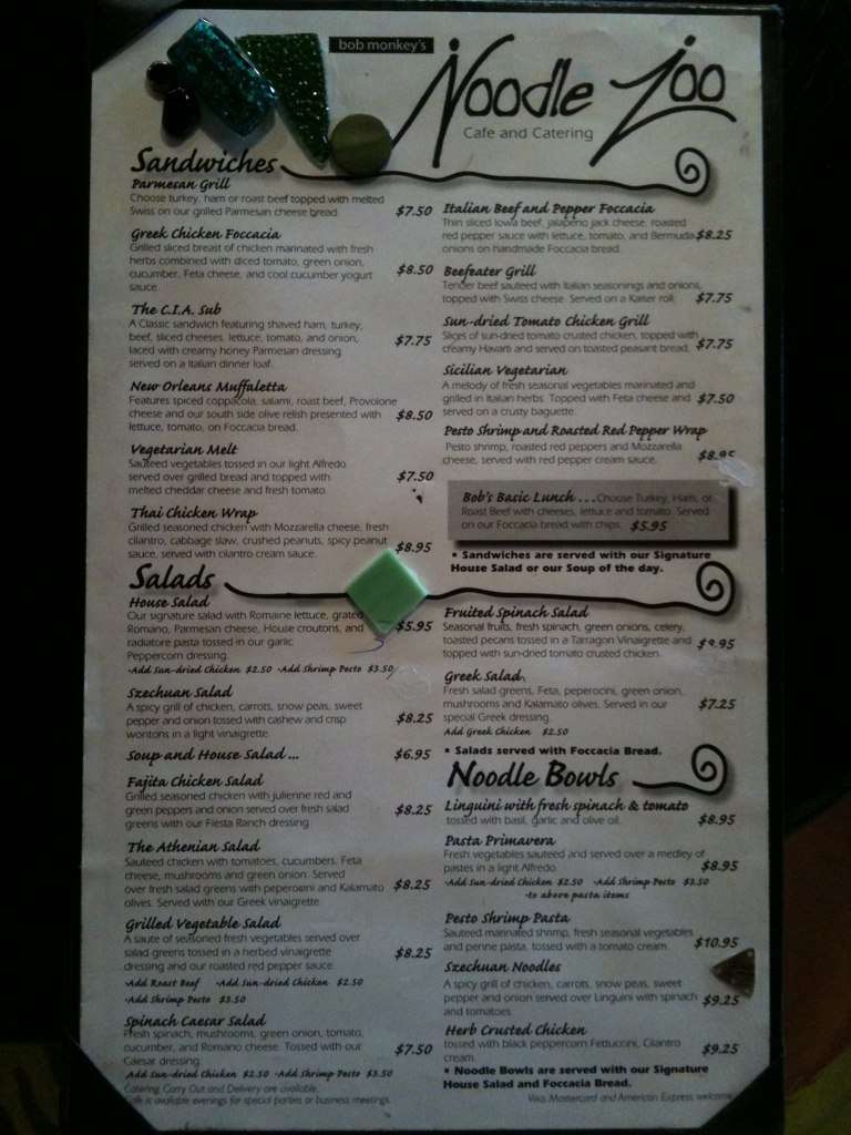 Noodle Zoo Menu, Menu for Noodle Zoo, East Village, Des Moines