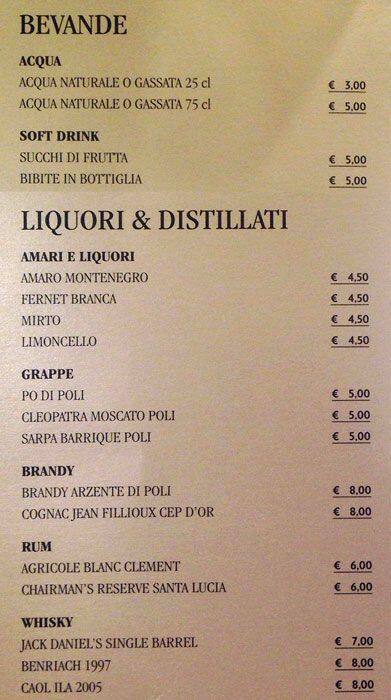 Menu di Berlucchi Franciacorta Lounge 