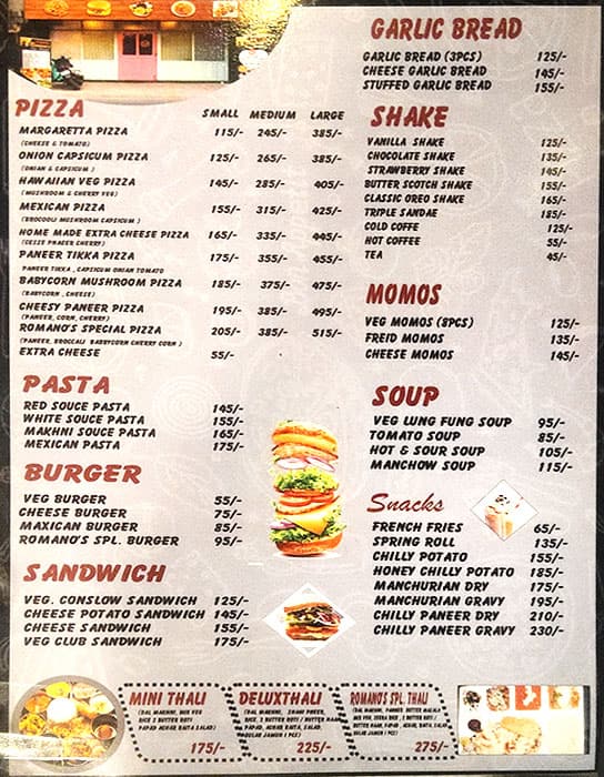 Romano's pizza deals menu