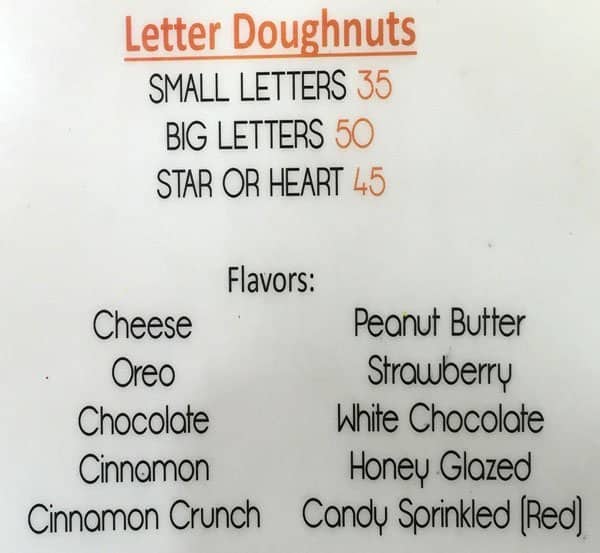 Menu at Cello's Doughnuts & Dips cafe, Quezon City, 315 Katipunan Ave