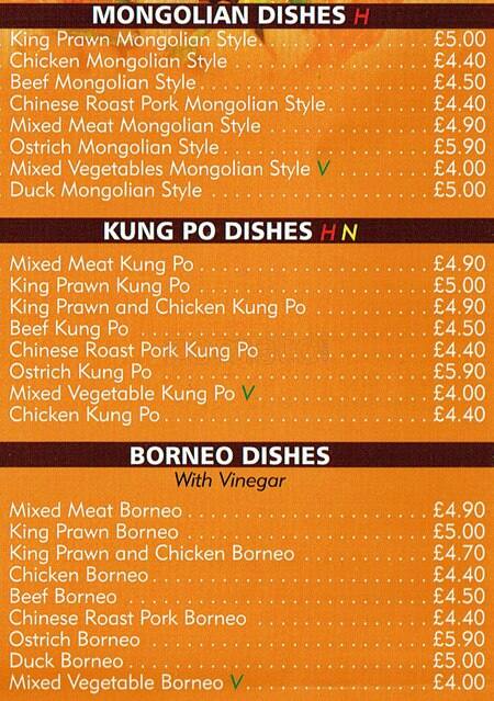 Newhaven Express menu