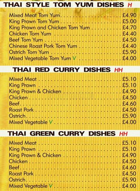 Newhaven Express menu