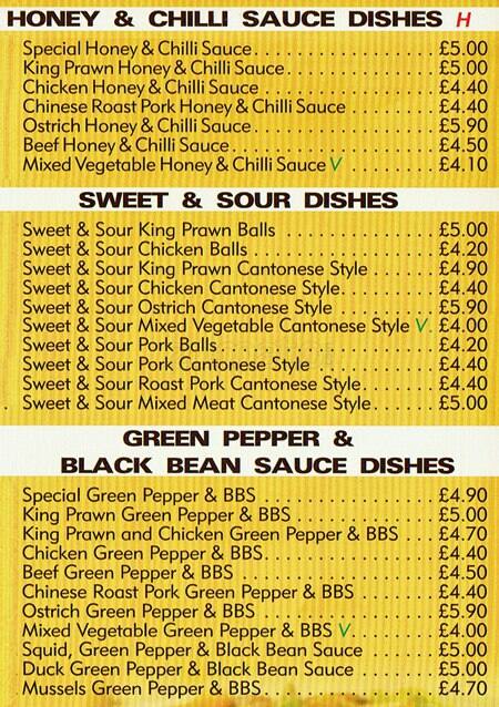 Newhaven Express menu