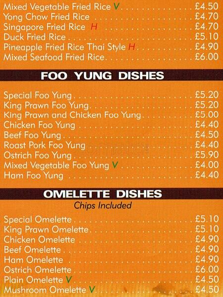 Newhaven Express menu