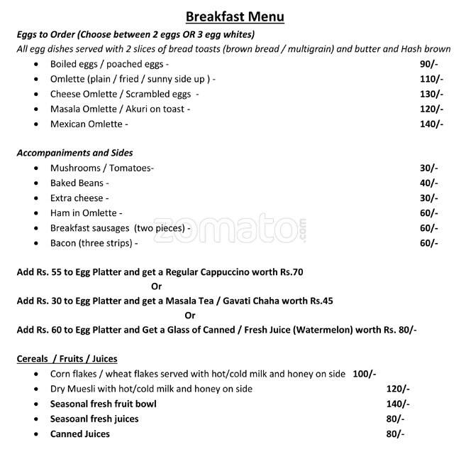 Habitats Cafe and Lounge Menu, Menu for Habitats Cafe and Lounge, Baner