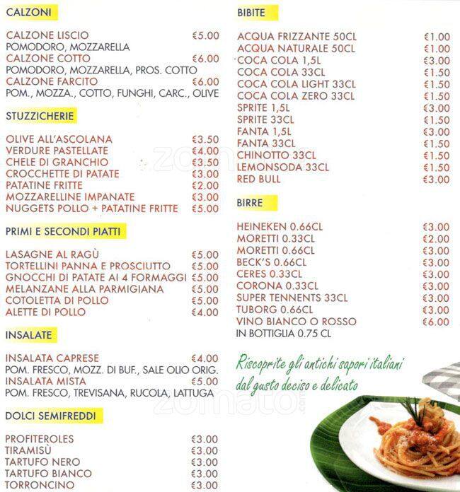 Menu di Pizzeria Mr Johnny 