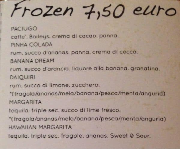 Menu di Farinami 