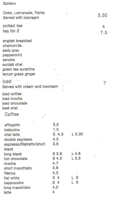 Carta de Kent Street Deli