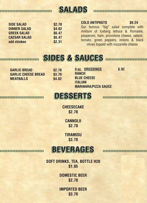 Menu at Brother's Pizza Express pizzeria, Houston, Mills Rd