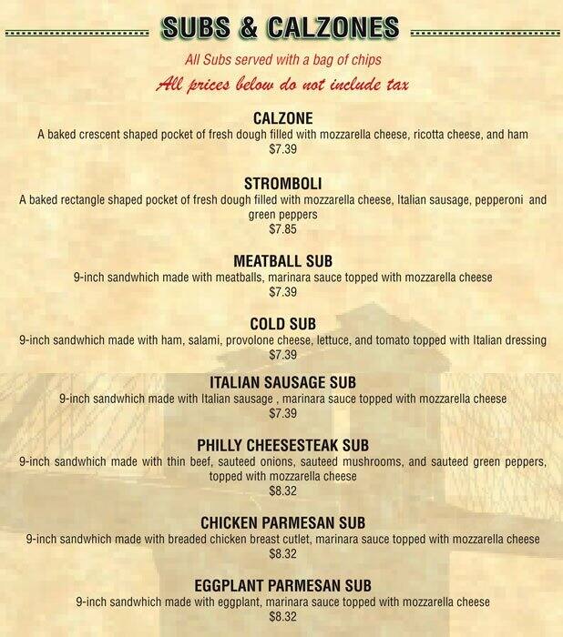 Menu at Brother's Pizza Express pizzeria, Houston, Mills Rd