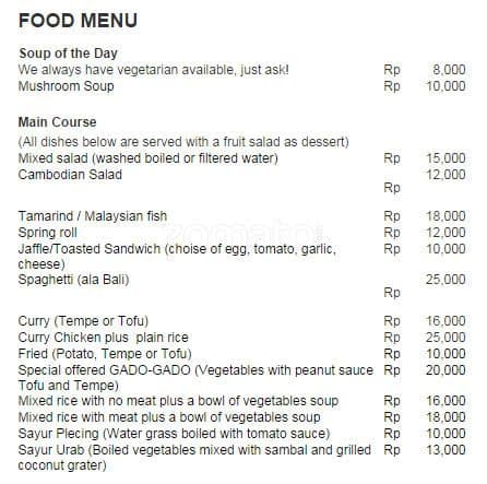 Rumah Roda Menu, Menu for Rumah Roda, Ubud, Bali - Zomato 