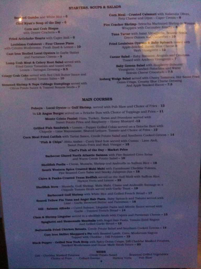 Catch Menu, Menu for Catch, Garden District, New Orleans Urbanspoon