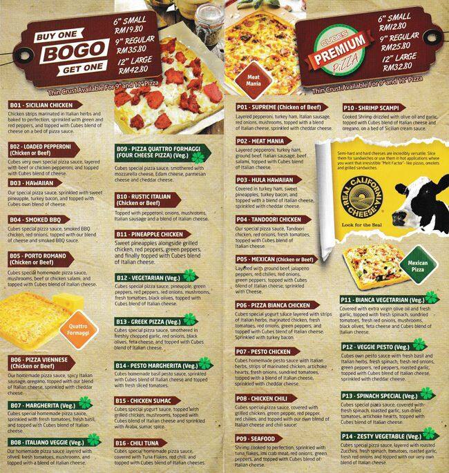 Cubes Pizza Bandar Sunway Selangor Zomato