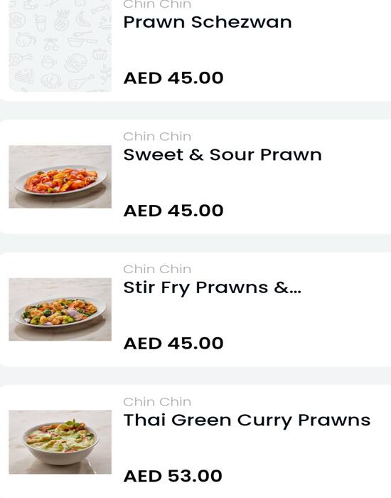 Menu at Chin Chin Chinese, Asian & Noodles restaurant, Abu Dhabi