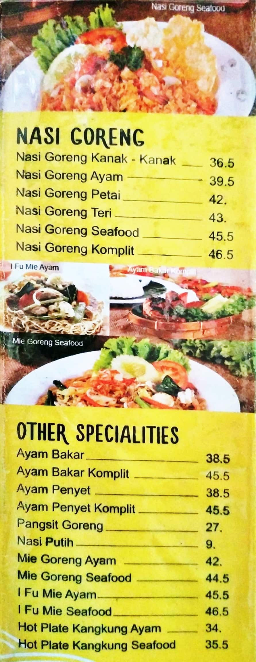 Menu at Hot CMM Cwie Mie Malang restaurant, Depok