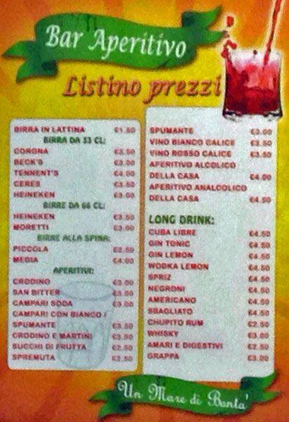 Menu di Panificio Calabrese dal 1980 